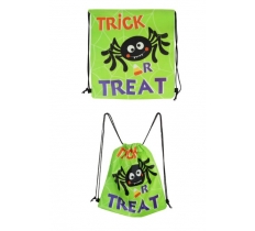 Green 'Trick or Treat' Halloween Bag with Drawstring (40cm )