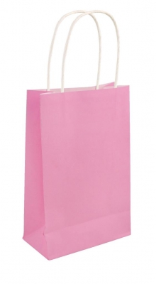 Baby Pink Paper Party Bag With Handles 14cm x 21cm x 7cm