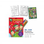 A4 Christmas Elf 8 page Colouring Pack With Pencils