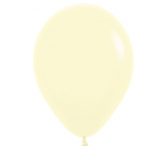 Sempertex Pastel Matt Yellow 12" Latex Balloons Pack Of 5