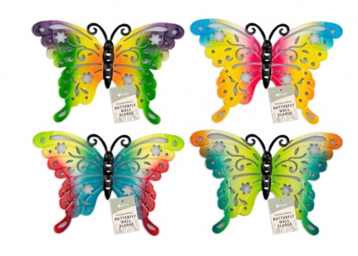 Rainbow Butterfly Metal Wall Plaque ( Assorted Colours )