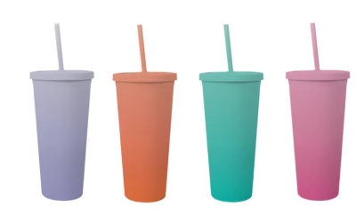 Ombre Cup With Straw 650 ml