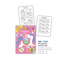 Unicorn A6 Mini Activity Pack With Crayons