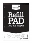 Silvine A4 Refill Pad Perforated Plain 160 Pages