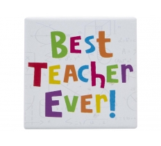 Best Teacher Novelty Coaster 10cm X 10cm
