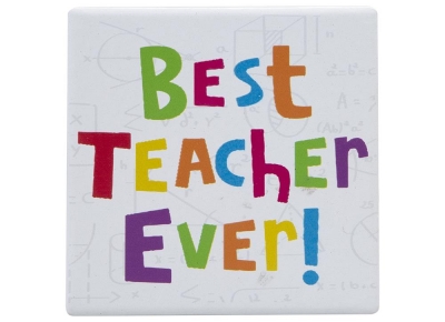 Best Teacher Novelty Coaster 10cm X 10cm