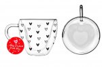 Double Walled Heart Glass Mug 250ML