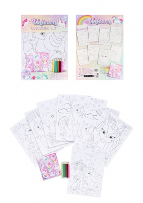 A4 Unicorn Colouring Set with Stickers
