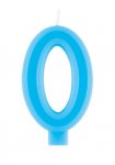 Raised Border Number 0 Birthday Candle