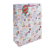 Happy Birthday Text Repeat Xl Gift Bag