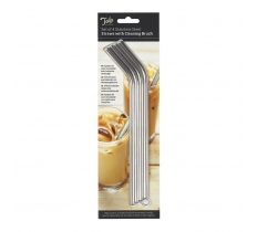 Tala Stainless Steel Straws Set Of 4 & Cleaning Brush