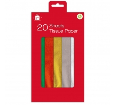 Christmas 20 Sheets Tissue Paper 5 Colour