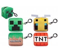 Minecraft Plush Coin Purse With Clip 8cm 4 Assorted