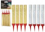 Gold / Silver Ice Fountain Firework Candle 4 Pack