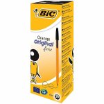 BIC ORANGE ORIGINAL FINE BALLPOINT PEN BLACK PACK OF 20