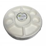 Round Bagasse Plates 9 Section Compartment 20 pack