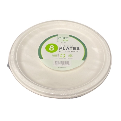 10" Bagasse Plate 8 Pack