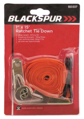 Blackspur 1" X 15' Ratchet Tie Down