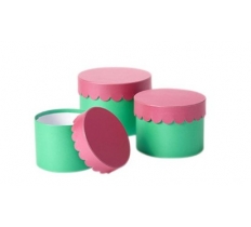 Scalloped Hat Box Viva Set of 3