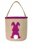 Easter Jute Bucket With Pink Bunny