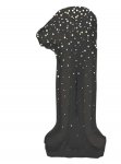 34" GLITZ 1 Black Printed Prism Foil Balloon Numeral