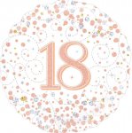 Oaktree 18" 18Th Birthday White & Rose Gold Foil Balloon