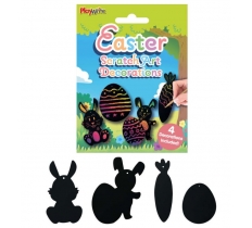 Easter Scratch Art Decorations 4 Pack