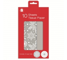Christmas Snowfoll Tissue Paper Sheet Pack Of 10