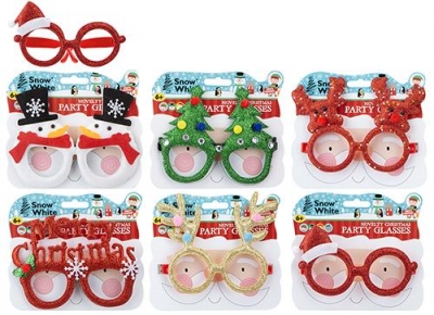 Novelty Christmas Party Glasses Assorted