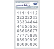 County Silver Numeral Stickers