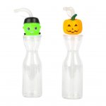 Pumpkin or Monster Clear 500ml Straw Bottle