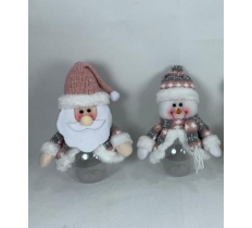 Santa / Snowman Christmas 10" Candy Jar