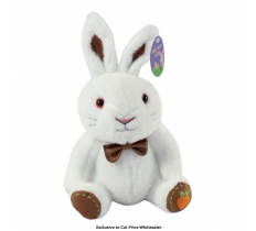 25cm Sitting Rabbit White Plush Teddy