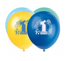 First Birthday Blue Balloons 12" Latex Balloons 8Ct