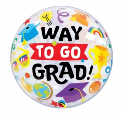 Qualatex 22" Single Bubble Way To Go Grad Everything