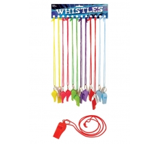 Neon Whistle On String x 12 Pack ( 24p Each )