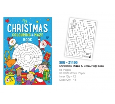 Christmas Maze & Colouring Book (ZERO VAT)