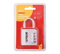 Amtech 4 Digit Zinc Combination Padlock