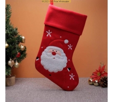 Deluxe Plush Red Fluffy Beard Santa Stocking 40cm X 25cm