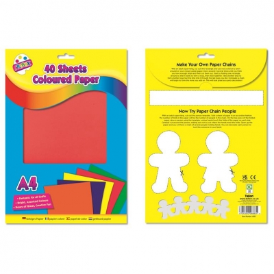 40 Sheets A4 Coloured Paper