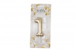 Gold Balloon Candle 6cm Number 1