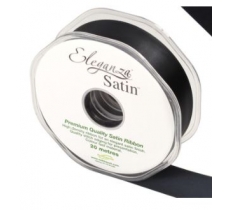 Eleganza Double Faced Satin 25mm X 20M Black No.20