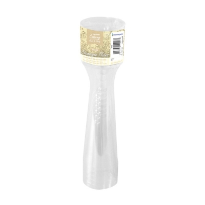 Clear Plastic Champagne Flutes 6 Pack