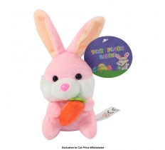15cm Pink Plush Sitting Rabbit