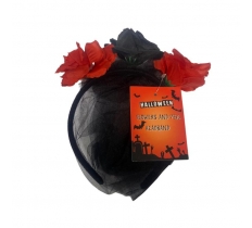 Halloween Flowers With Veil Headband 16 x 51cm