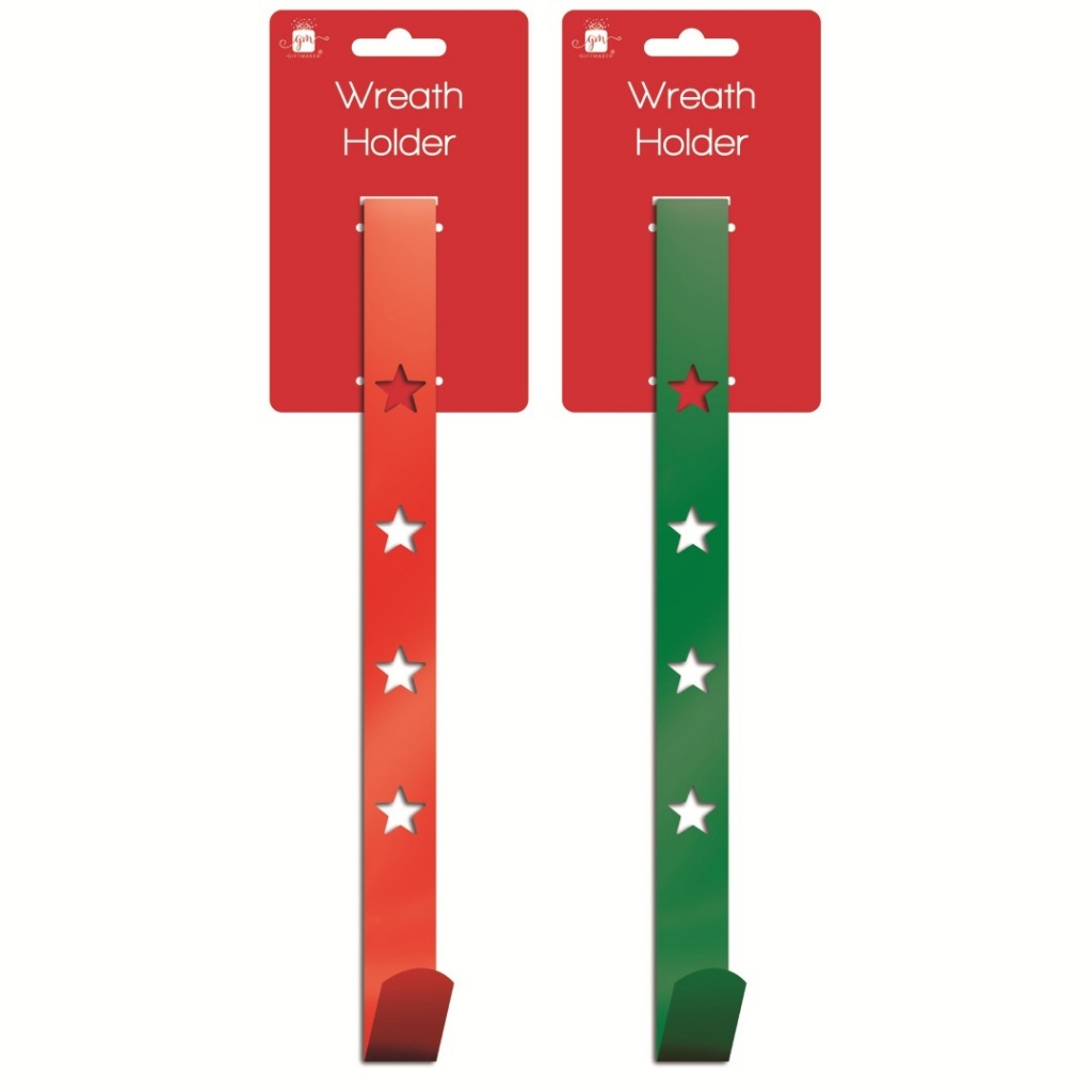 Christmas Decs Door Wreath Holder 30cm 2 Clear - Click Image to Close