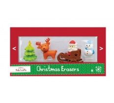 Christmas Novelty Eraser Set 4 Pack