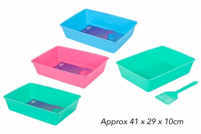 Cat Litter Tray 41 X 29 X 10cm With Scoop