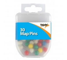 Tiger Essential 30 Map Pins Coloured