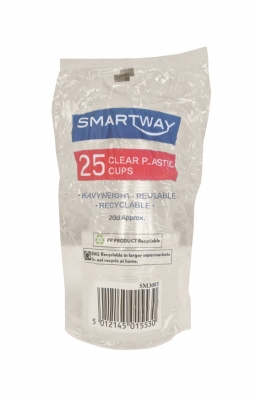 Smartway Clear Plastic Cups 7oz 25Pk